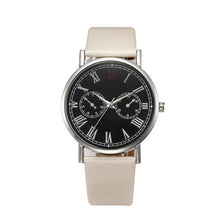 Men's Quartz Watch Leather Band Analog Alloy Wrist Watch Black Brown