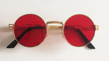Peekaboo gothic steampunk mirror gold and black sun glasses