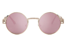 Peekaboo gothic steampunk mirror gold and black sun glasses