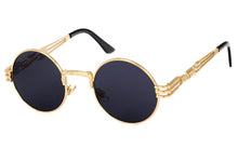 Peekaboo gothic steampunk mirror gold and black sun glasses