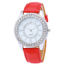 Women Leather Band Analog Quartz Round Wrist Watch