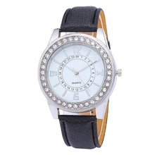 Women Leather Band Analog Quartz Round Wrist Watch