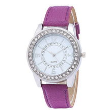 Women Leather Band Analog Quartz Round Wrist Watch