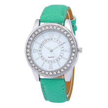 Women Leather Band Analog Quartz Round Wrist Watch