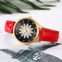 Leather Band Analog Quartz Round Wrist Watch