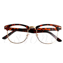 Metal Half Frame Glasses Frame Retro Unisex Reading Glass Clear Lens