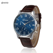 Roman Style Leather Quartz men Watches