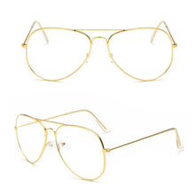 Large Fashion Retro Metal Clear Lens Glasses Designer Tear Drop Frame Eyeglasses