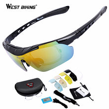 WEST BIKING Cycling Glasses 5 Lens Windproof Anti-fog With Myopia Frame