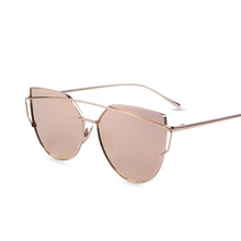 Cat Eye Sunglasses Twin-Beams Rose Gold Frame Sun Glasses for Women